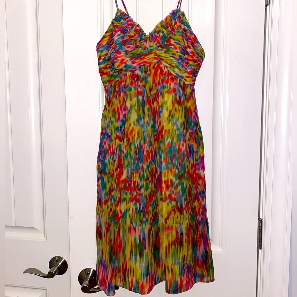 Morgan McFeeters 100% Silk Size 2 multicolor dress